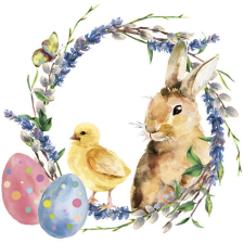 Húsvét Chicken & Rabbit szalvéta 20 db-os 33x33 cm papírárú, csomagoló és tárolóeszköz
