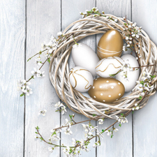 Húsvét Eggs in Wicker Nest szalvéta 20 db-os 33x33 cm papírárú, csomagoló és tárolóeszköz