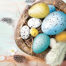 Húsvét Eggs with Feathers szalvéta 20 db-os 25x25 cm party kellék