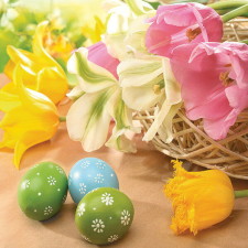 Húsvét Tulips & Eggs szalvéta 20 db-os 33x33 cm papírárú, csomagoló és tárolóeszköz