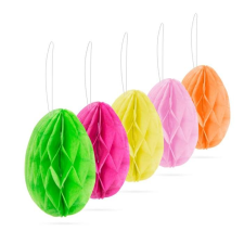 Húsvéti lampion - felakasztható tojás alakú - papír - 5 db / csomag - (57905) dekoráció
