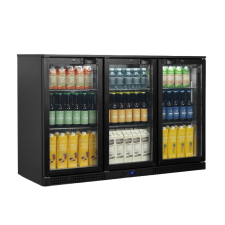  Hűtős vitrin, TEFCOLD, BA31H, 288 literes, fekete hűtőgép, hűtőszekrény