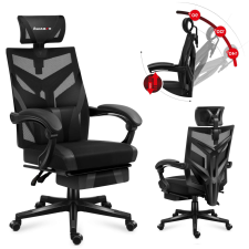 HUZARO Astro 5.0 Black Gamer szék derékpárnával és lábtartóval #fekete forgószék