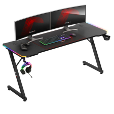 HUZARO Gamer asztal 160 cm x 60 cm, RGB fekete íróasztal
