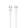 Hyper HyperJuice USB-C apa - USB-C apa 2.0 Adat és töltő kábel - Fehér (1m) (HJ4001WHGL)