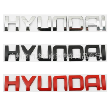  HYUNDAI csomagtartó 3D felirat Ezüst/Fekete/Piros Fekete autó dekoráció