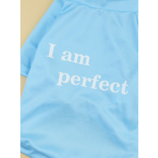  "I am perfect" poliészter kutyaruha, kék, 3XL-es kutyaruha