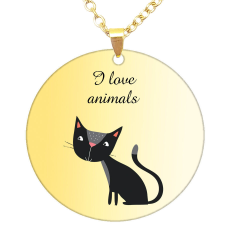 I love Animals medál lánccal, választható több formában és színben nyaklánc