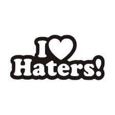  I Love Haters feliratos autó matrica, fekete matrica