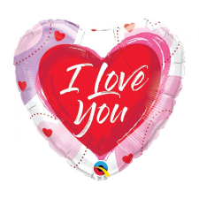  I Love You Cartoon fólia lufi 46 cm ajándéktárgy