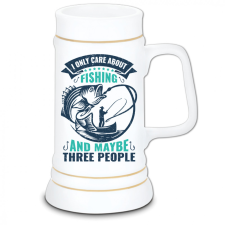 I only care about fishing - Kerámia Söröskorsó sörös pohár