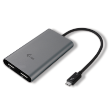 I-TEC TB3DUAL4KDP Thunderbolt 3 apa > Dual DisplayPort anya Adapter - Szürke kábel és adapter