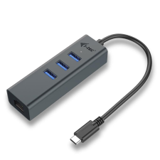 I-TEC USB C Metal 3 portos HUB Gigabit Ethernet (C31METALG3HUB) (C31METALG3HUB) hub és switch