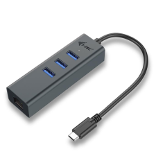 I-TEC USB C Metal 3 portos HUB Gigabit Ethernet (C31METALG3HUB) (C31METALG3HUB) kábel és adapter