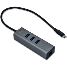 I-TEC USB-C Metal HUB, 3 port + GLAN asztali számítógép kellék