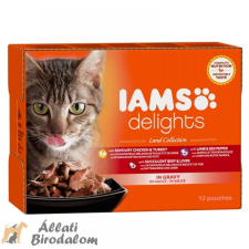 IAMS Cat Delights LAND IN GRAVY multipack, többféle íz, ízletes szószban 12x85g macskaeledel