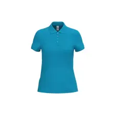  IB296 Női galléros pamut piké póló, Ideal Atoll Blue-M női póló