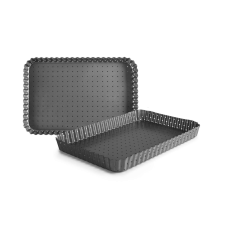 Ibili-Crous perforált téglalap alakú, acél, 31x21 cm, szürke sütés és főzés