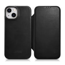Icarer CE olajviasz prémium bőr fóliatok bőr tok iPhone 14 Flip mágneses MagSafe fekete (AKI14220... tok és táska
