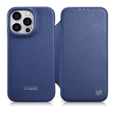 Icarer CE Prémium bőr fóliatok iPhone 14 Pro Max Flip mágneses MagSafe kék (WMI14220716-BU) tok és táska