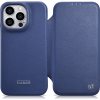 Icarer Ce Prémium Bőr Fóliatok iPhone 14 Pro Max Flip Mágneses Magsafe Kék Wmi14220716-Bu (187757847)
