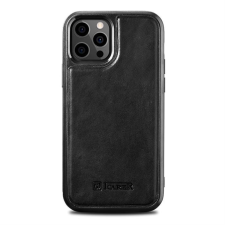 Icarer Leather Oil Wax telefontok borított természetes bőrből iPhone 12 Pro Max fekete (ALI1206-BK) tok és táska