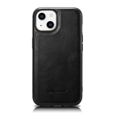 Icarer Leather Oil Wax valódi bőr tok iPhone 14 Plus (MagSafe kompatibilis) fekete (WMI14220719-BK) tok és táska