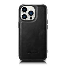 Icarer Leather Oil Wax valódi bőr tok iPhone 14 Pro Max (MagSafe kompatibilis) fekete (WMI14220720-BK) tok és táska