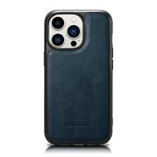 Icarer Leather Oil Wax valódi bőr tok iPhone 14 Pro Max (MagSafe kompatibilis) kék (WMI14220720-BU) tok és táska