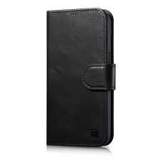 Icarer Oil Wax Wallet Case 2in1 iPhone 14 Pro Flip bőr tok Anti-RFID fekete (WMI14220722-BK) tok és táska