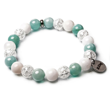 Ice Candy Blue – Jade és hegyikristály ásvány karkötő dobozban karkötő