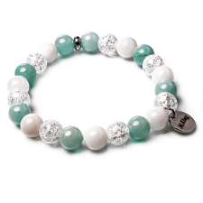  Ice Candy Blue – Jade és hegyikristály ásvány karkötő dobozban karkötő