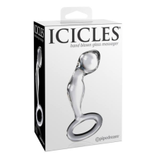 Icicles Icicles No. 46 - makkos üveg dildó fogógyűrűvel (pink) műpénisz, dildó