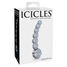 Icicles Icicles No. 66 - íves, gömbös, üveg dildó (áttetsző) műpénisz, dildó