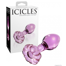 Icicles Icicles - virágos üvegkúp (pink) anál