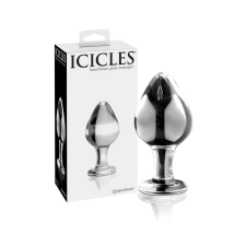Icicles No. 25 - kúpos, üveg anál dildó (áttetsző) anál