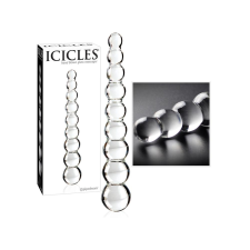 Icicles No. 2 - gömbös üveg dildó (áttetsző) műpénisz, dildó