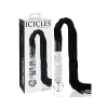 Icicles No. 38 - bőr korbácsos üveg dildó (áttetsző-fekete)