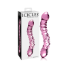 Icicles No. 55 - kétvégű, G-pont üveg dildó (pink)