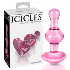 Icicles No. 75 - szíves, üveg anál dildó (pink) anál