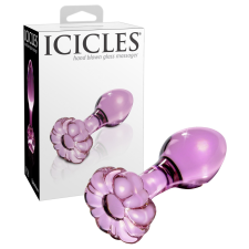Icicles Virágos üveg análkúp - rózsaszín anál