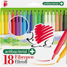ICO Filctoll készlet, 1 mm, antibakteriális, ICO Süni 300, 18 különböző szín (TIC30018A) filctoll, marker