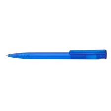 ICO Golyóstoll nyomógombos 0,8mm, műanyag transparens kék test, Ico Star, írásszín kék toll