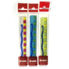 ICO : KUM Hajlékony vonalzó 15cm - sárga-pink mintás vonalzó