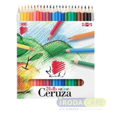 ICO Színes ceruza készlet, hatszögletű, ICO "Süni", 24 különböző szín színes ceruza