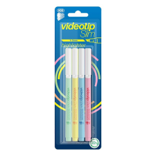 ICO Szövegkiemelő ICO Videotip slim pasztell 4 db/készlet filctoll, marker