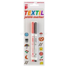 ICO T-shirt 2db-os fekete/piros textilmarker (ICO_9580112000) filctoll, marker