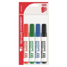 ICO Tábla- és flipchart marker készlet, 1-3 mm, kúpos, ICO "Plan 11 XXL", 4 különböző szín filctoll, marker