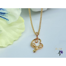  Idala gold antiallergén medálos nyaklánc szív alakú medál kisbabával 18K nyaklánc