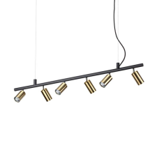 IDEAL LUX Dynamite sárgaréz-fekete függesztett lámpa (IDE-244648) GU10 6 izzós IP20 világítás